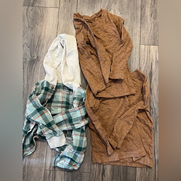 Other - Set of 3 Plaid and Brown Kids Shirts Set